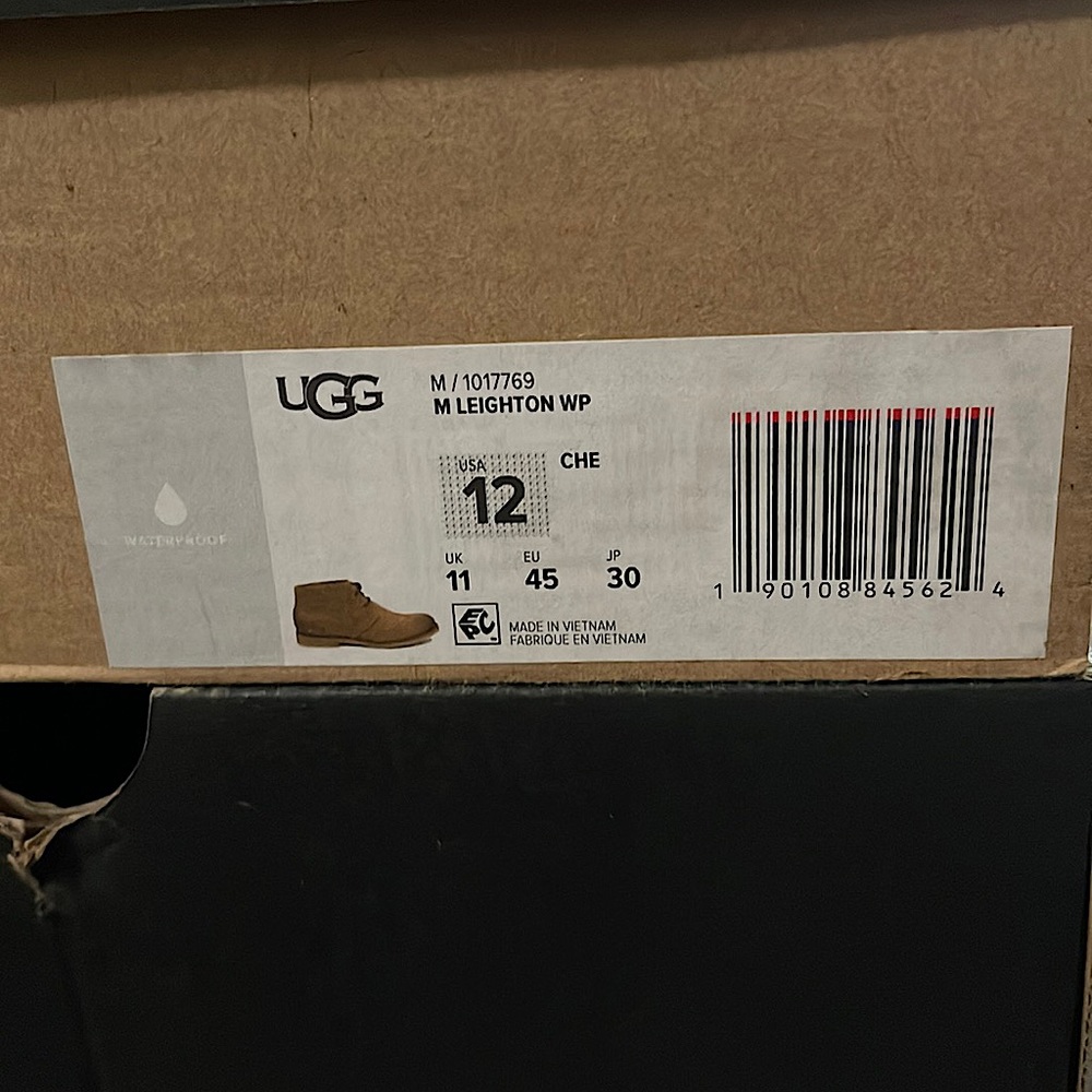 NEW MENS UGG M LEIGHTON WP Chestnut size 12 $170 - Picture 2 of 5